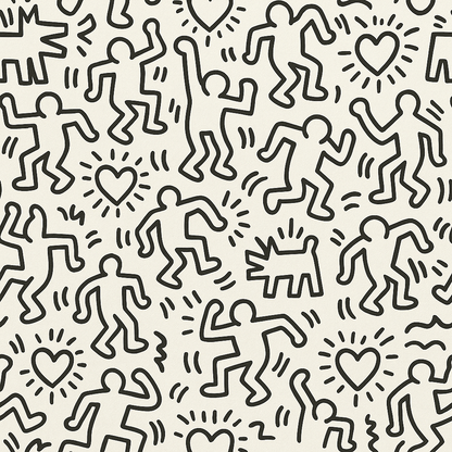 Haring Playhouse Wallpaper
