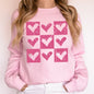Checkered Hearts, Retro, Minimalist, Love, Valentine's Day Sweatshirt