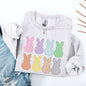 Checkered, Faux Glitter Bunnies, Easter, Bunny, Jesus, Rabbit, Holiday Sweatshirt