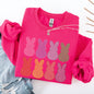 Checkered, Faux Glitter Bunnies, Easter, Bunny, Jesus, Rabbit, Holiday Sweatshirt