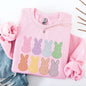 Checkered, Faux Glitter Bunnies, Easter, Bunny, Jesus, Rabbit, Holiday Sweatshirt