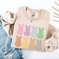 Checkered, Faux Glitter Bunnies, Easter, Bunny, Jesus, Rabbit, Holiday Sweatshirt