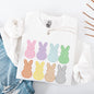 Checkered, Faux Glitter Bunnies, Easter, Bunny, Jesus, Rabbit, Holiday Sweatshirt