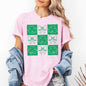 Checkered, Retro, Ribbon, Bows, St Patrick's Day, Shamrock, Clover, Lucky, Leprechaun Tshirt Comfort Colors T-Shirt