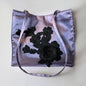 Chic Mini Silk Handbag – Purple and Black