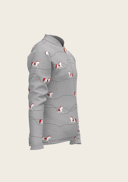 Red Horse on Grey Mountain Children's Long Sleeve Shirt