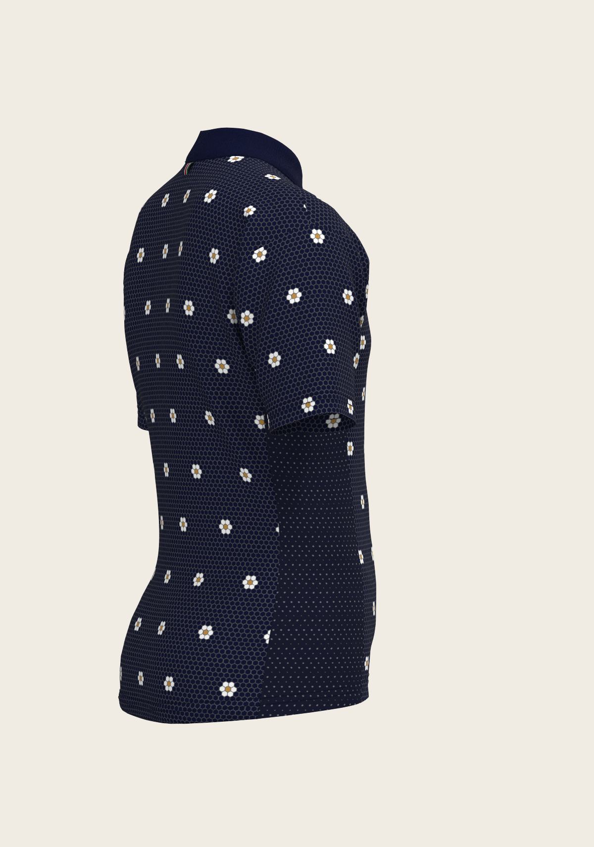 Mosaic Daisies in Navy Children's Short Sleeve Shirt