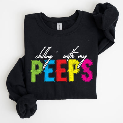 Chilling With My Peeps, Easter, Retro Candy Sweatshirt
