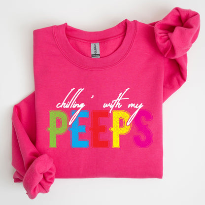 Chilling With My Peeps, Easter, Retro Candy Sweatshirt
