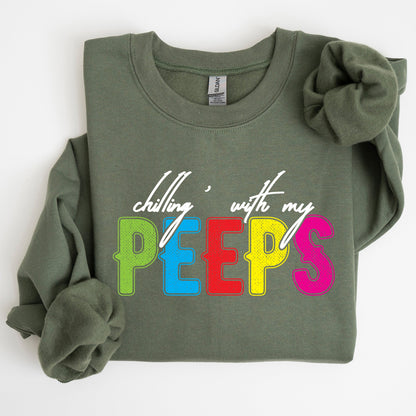 Chilling With My Peeps, Easter, Retro Candy Sweatshirt