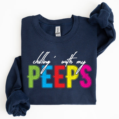 Chilling With My Peeps, Easter, Retro Candy Sweatshirt