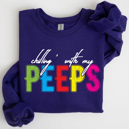 Chilling With My Peeps, Easter, Retro Candy Sweatshirt