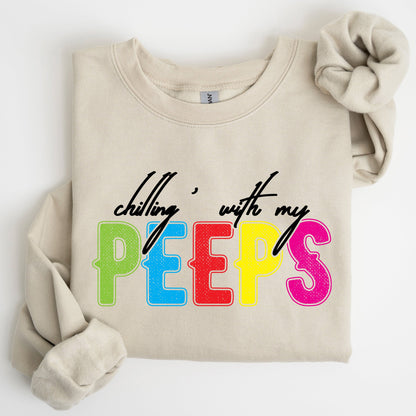 Chilling With My Peeps, Easter, Retro Candy Sweatshirt