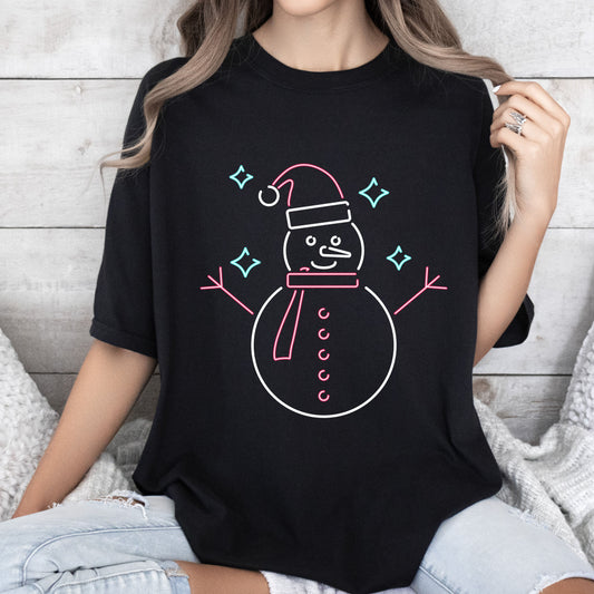 Cute Snowman Christmas Comfort Colors Tshirt, Vintage Christmas Tee