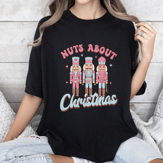 Nuts About Christmas Comfort Colors Tshirt, Vintage Nutcracker Tee