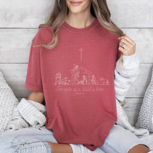 For Onto Us Chic Comfort Colors Tshirt, Vintage Christmas Tee