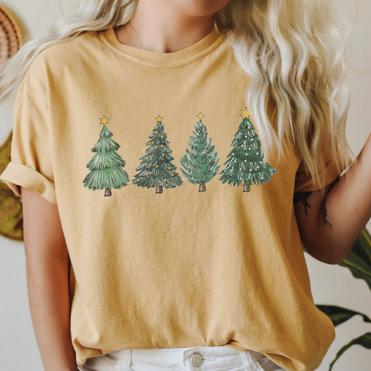 Christmas Trees Comfort Colors Tshirt, Vintage Trees Christmas Shirt