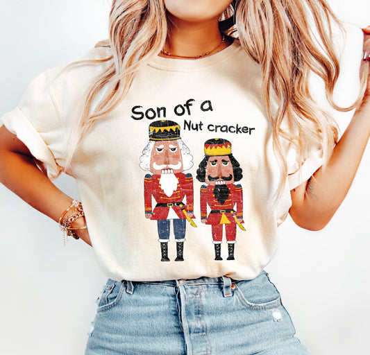 Son of a Nutcracker Comfort Colors Tshirt, Vintage Christmas Shirt