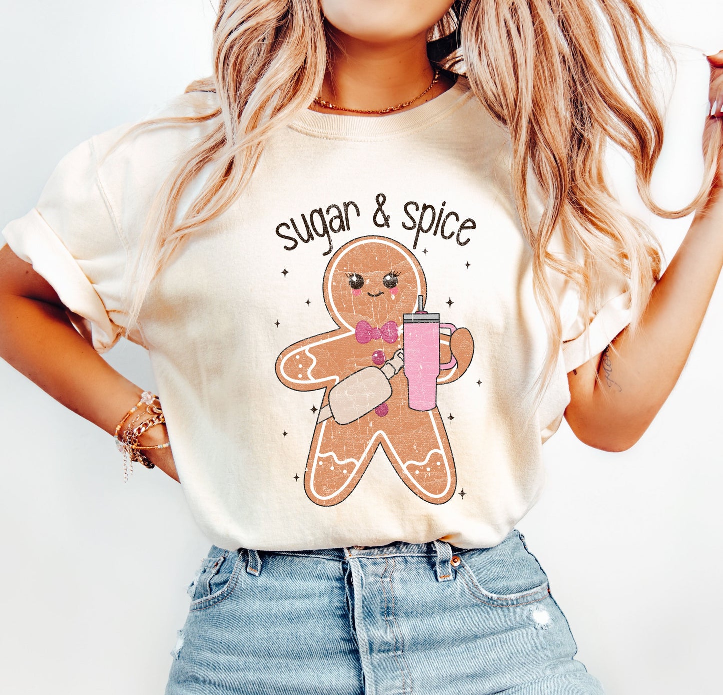 Sugar & Spice Christmas Comfort Colors Tshirt, Funny Christmas Shirt