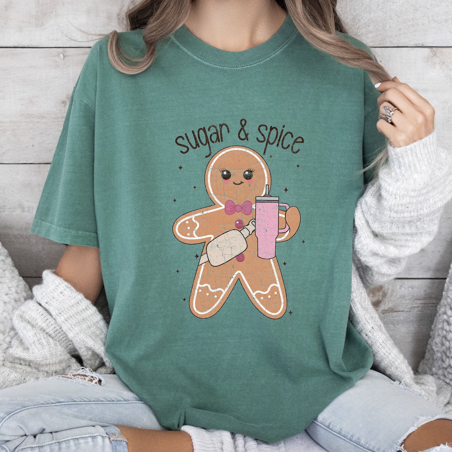 Sugar & Spice Christmas Comfort Colors Tshirt, Funny Christmas Shirt