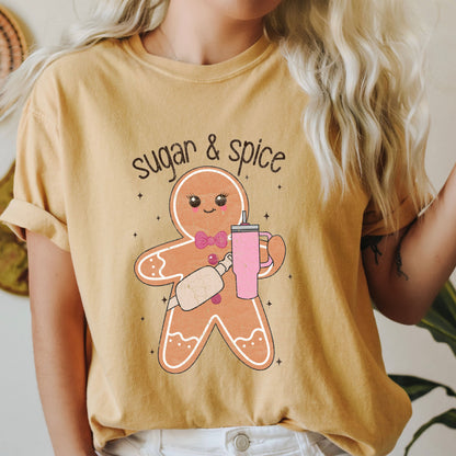 Sugar & Spice Christmas Comfort Colors Tshirt, Funny Christmas Shirt