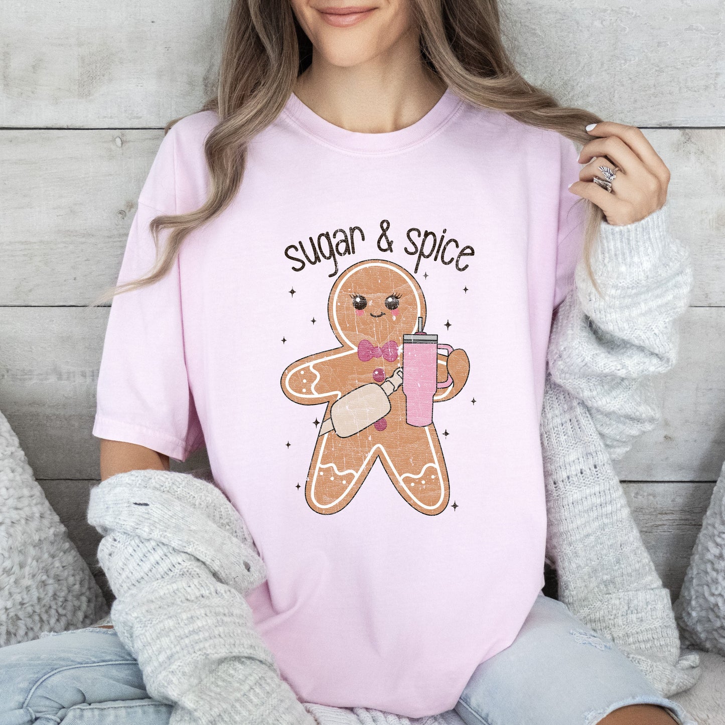 Sugar & Spice Christmas Comfort Colors Tshirt, Funny Christmas Shirt