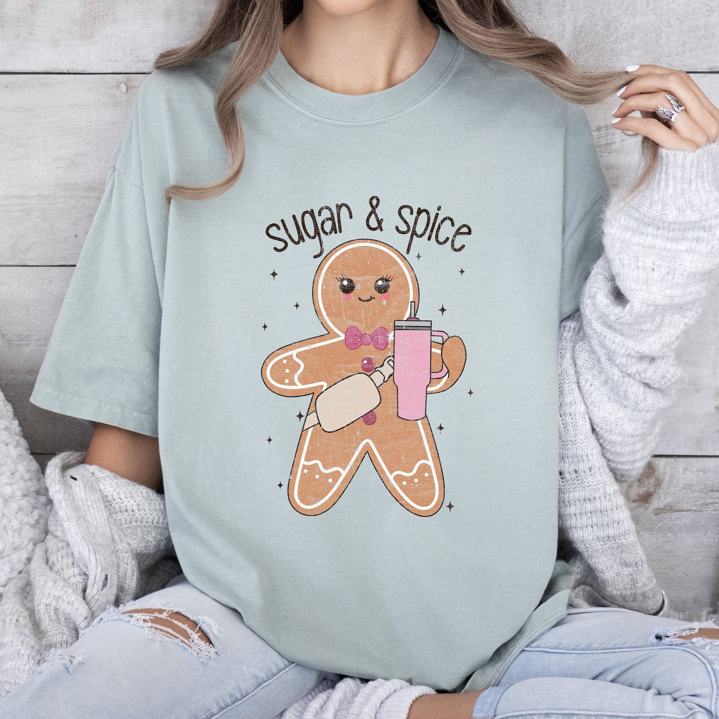 Sugar & Spice Christmas Comfort Colors Tshirt, Funny Christmas Shirt