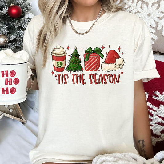 Tis The Season Retro Comfort Colors Tee, Vintage Classic Christmas Tshirt
