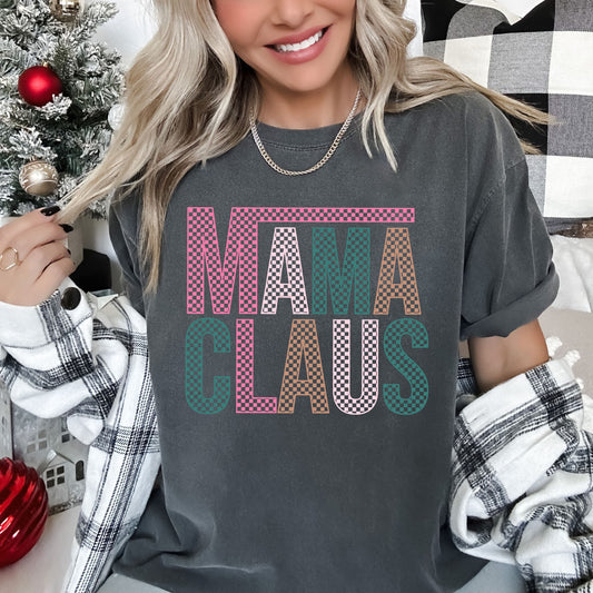 Mama Claus Retro Christmas Comfort Colors Tee, Vintage Classic Christmas Tshirt