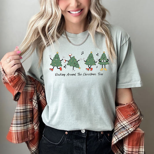 Rocking Around The Christmas Tree Comfort Colors Tee, Vintage Classic Christmas Tshirt