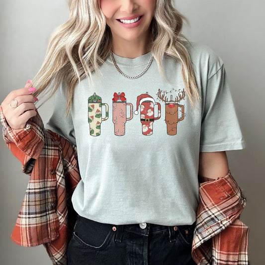 Obsessive Cup Disorder Retro Christmas Comfort Colors Tee, Vintage Classic Christmas Tshirt