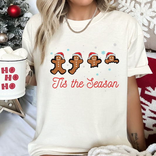 Tis The Season Retro Gingerbread Comfort Colors Tee, Vintage Classic Christmas Tshirt