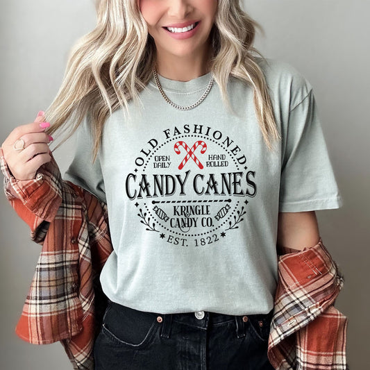 Old Fashioned Candy Canes Comfort Colors Tee, Vintage Classic Christmas Tshirt