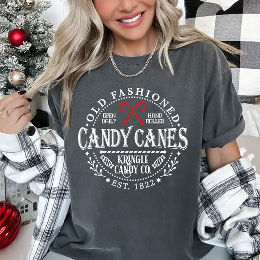 Old Fashioned Candy Canes Retro Comfort Colors Tee, Vintage Classic Christmas Tshirt