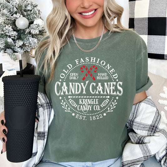 Old Fashioned Candy Canes Retro Comfort Colors Tee, Vintage Classic Christmas Tshirt