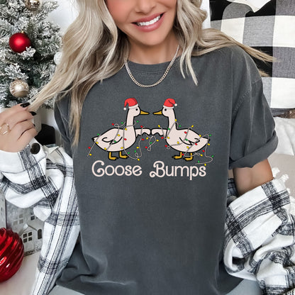 Goose Bumps Funny Comfort Colors Tee, Retro Classic Christmas Tshirt