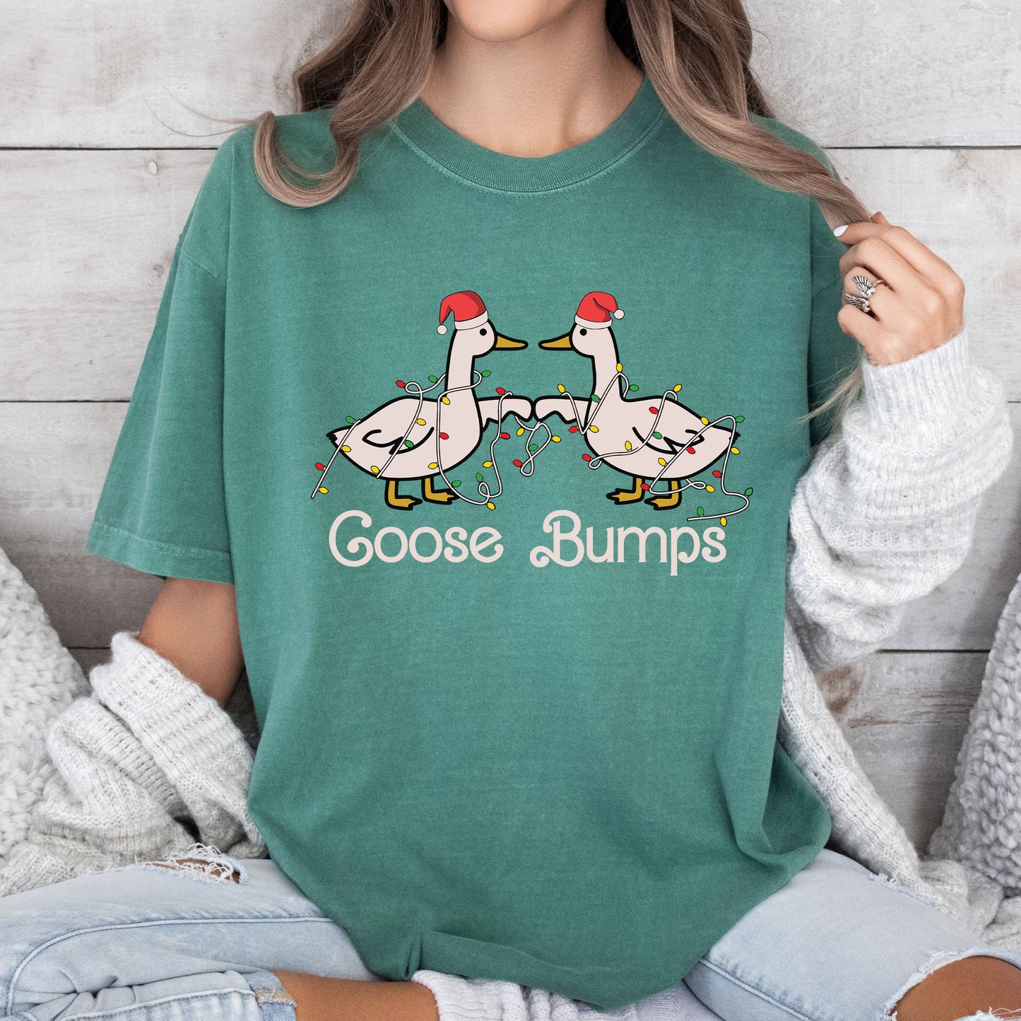 Goose Bumps Funny Comfort Colors Tee, Retro Classic Christmas Tshirt