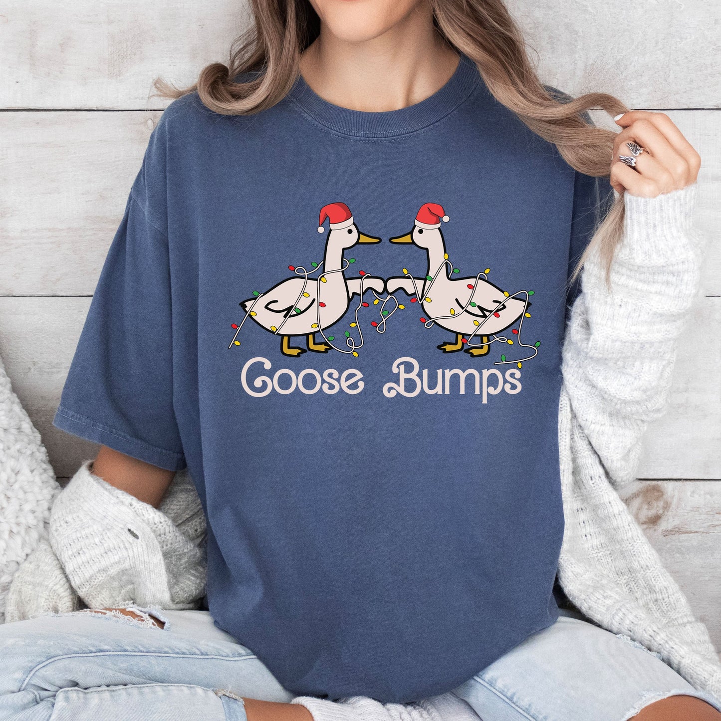 Goose Bumps Funny Comfort Colors Tee, Retro Classic Christmas Tshirt