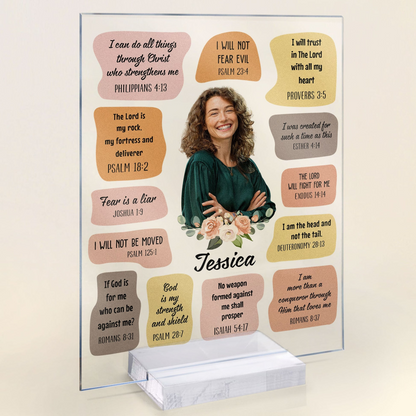 Custom Photo Christian Bible Verse Affirmations - Personalized Custom Acrylic Plaque - Gifts for Christian