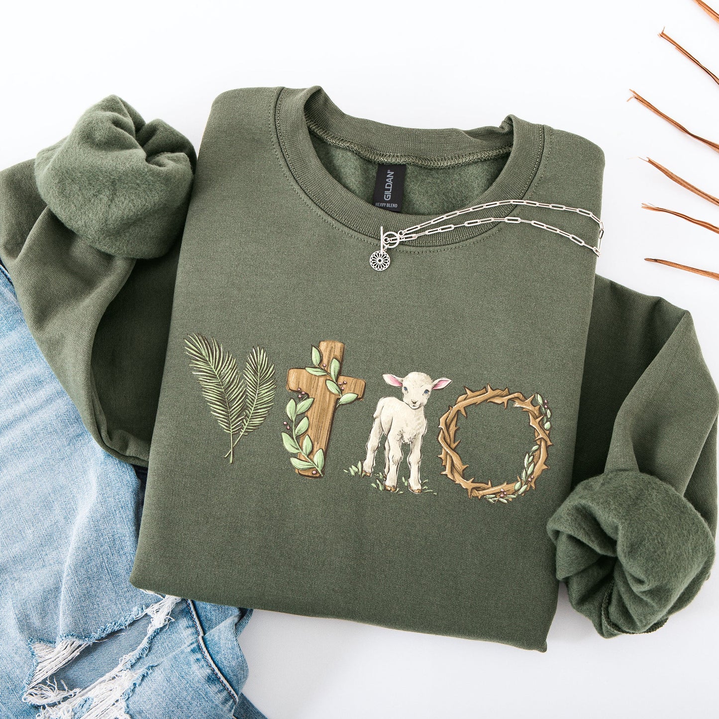Christian Easter, Religious, Faith, Gospel, Easter, Bunny, Jesus, Rabbit, Holiday Sweatshirt