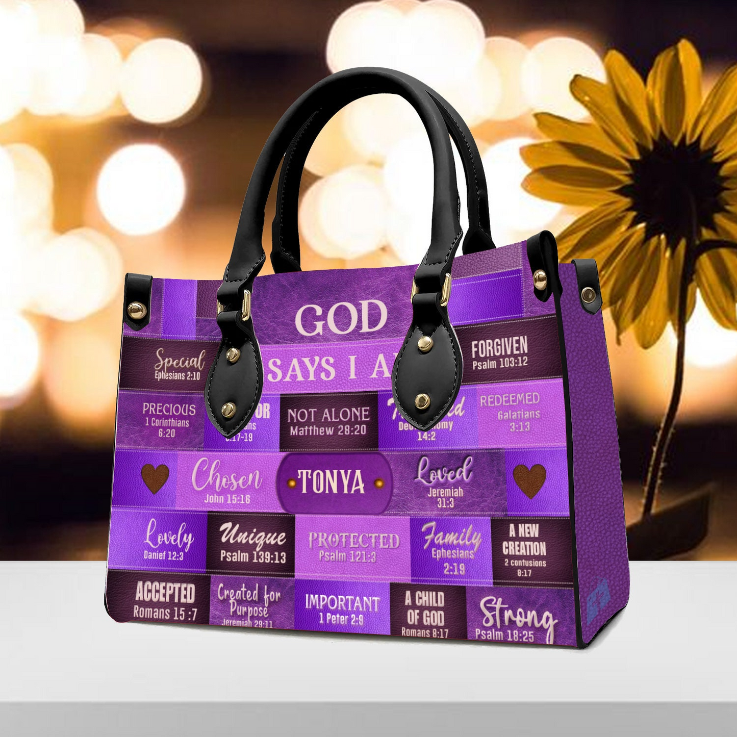 Christianartbag God Says I Am - Personalized Leather Handbag - Gift For Women, Christian Gift