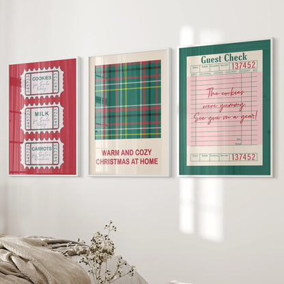 Cozy Seasonal Christmas Decor Wall Art Posters