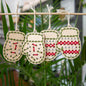 Yarn Christmas Mitten Ornaments Embroidery Kit