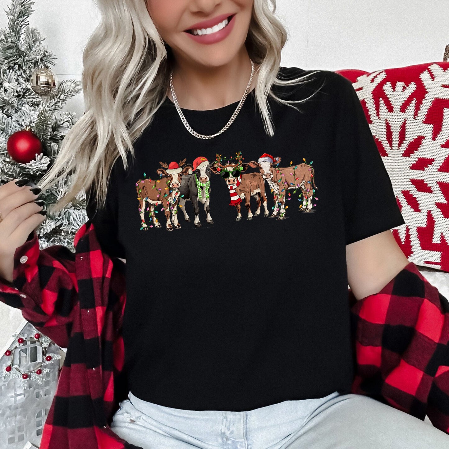 Christmas Calves, Cow Lovers, Santa, Farm Life Super Soft Tees
