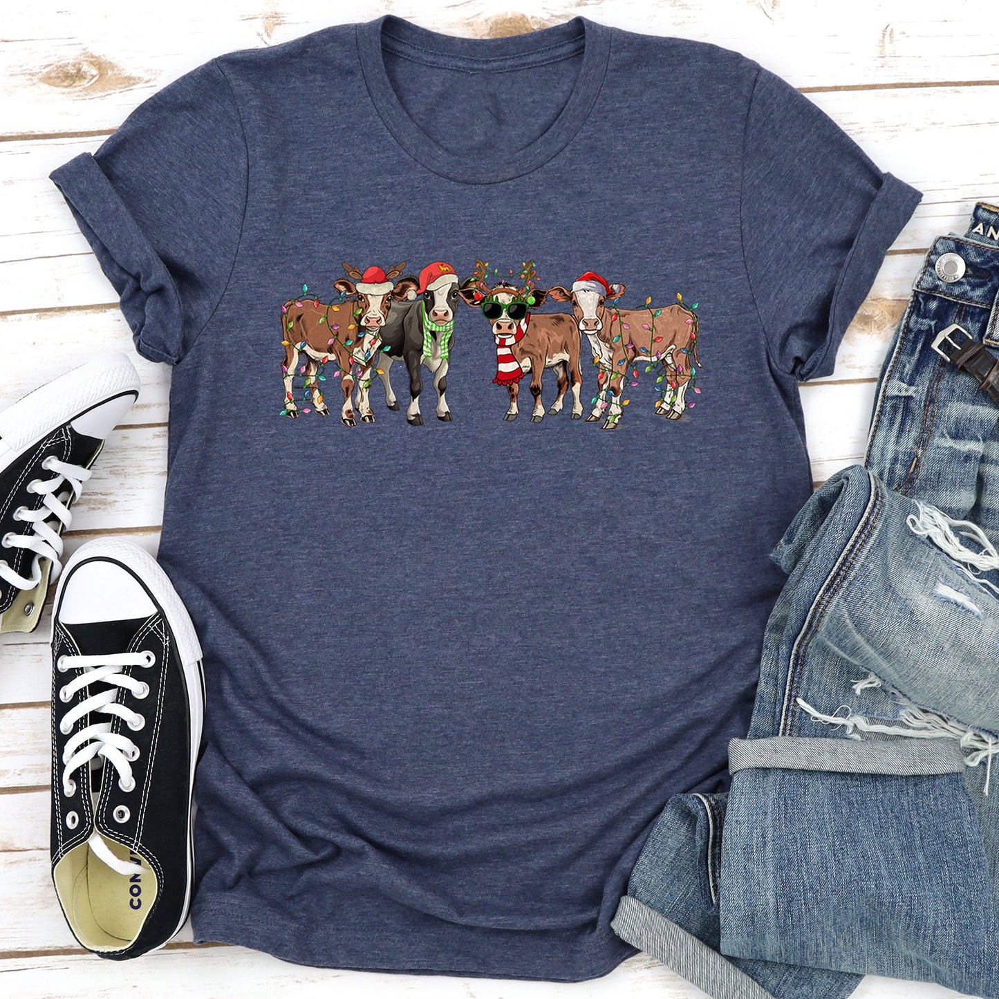 Christmas Calves, Cow Lovers, Santa, Farm Life Super Soft Tees