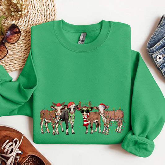 Christmas Calves, Cow Lovers, Santa, Farm Life Sweatshirt