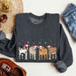 Christmas Calves, Holstein, Cow Lovers, Santa, Farm Life Sweatshirt