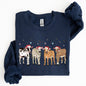 Christmas Calves, Holstein, Cow Lovers, Santa, Farm Life, Winter, Snow, Xmas Sweatshirt