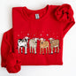 Christmas Calves, Holstein, Cow Lovers, Santa, Farm Life, Winter, Snow, Xmas Sweatshirt