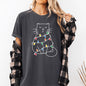 Christmas Cat, Lights, Cute, Cat Lover, Feline, Santa, Gift Tshirt Comfort Colors T-Shirt